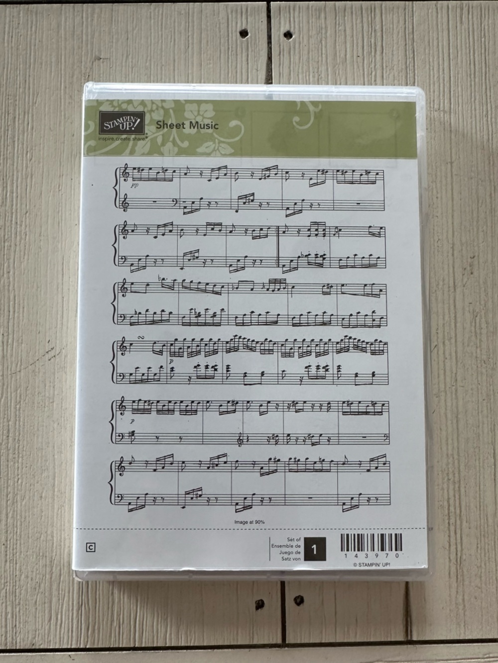 NWT Stampin’ Up! Sheet Music Background Stamp